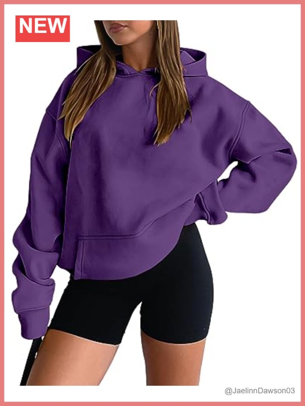 Women's Oversized Pullover Hoodie Drop Shoulder Kangaroo Pocket Sweatshirt